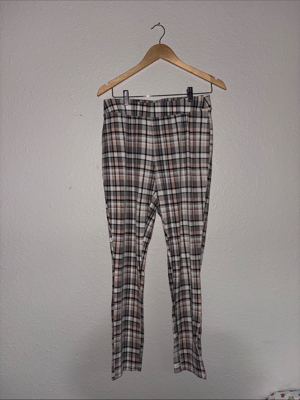 Cato Plaid Yoke Top in Pink, Black & White